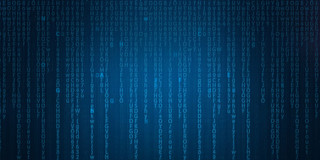 蓝色科技感商务简约代码数字串码科技展板背景信息数据背景